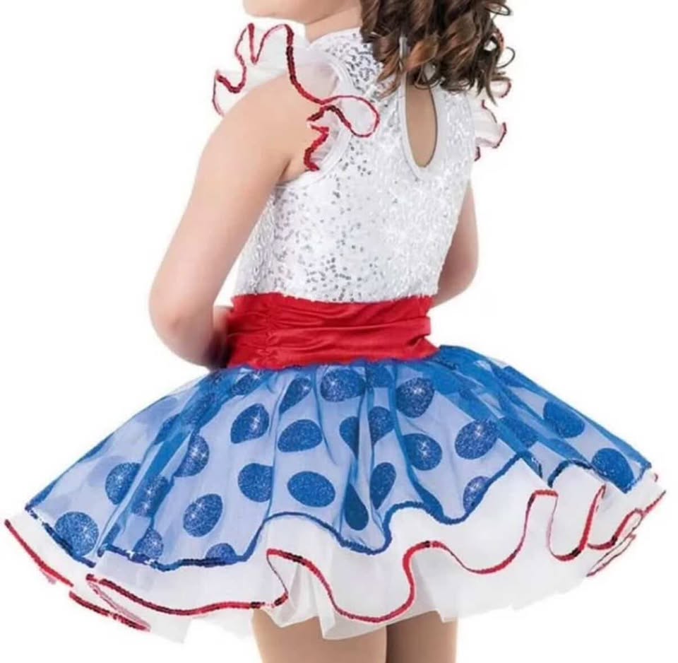 Malla Blanca con Lunares Azules Competencia Talla 6