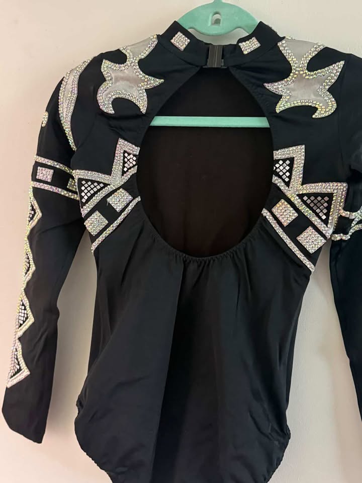 Body Manga Larga Negro Competencia Talla 12-14