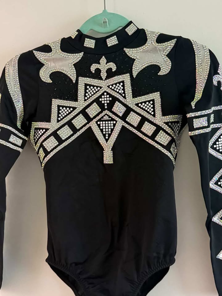 Body Manga Larga Negro Competencia Talla 12-14