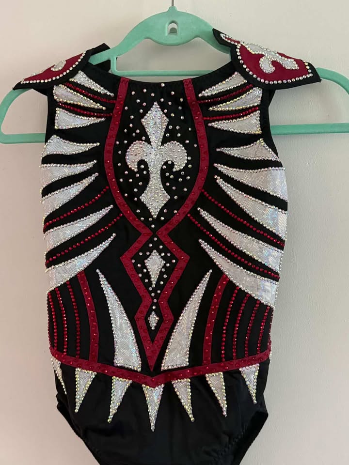 Body Negro Con Rojo Competencia Talla 12-14
