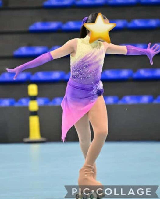 Malla Competencia Blanco con Morada Talla 10-12