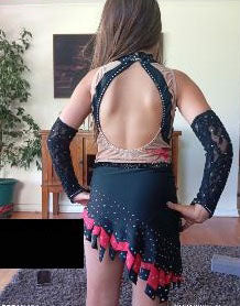 Malla Negra con Rojo Competencia Talla 12-14