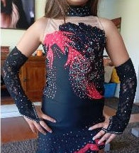 Malla Negra con Rojo Competencia Talla 12-14