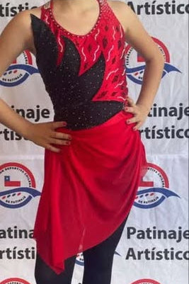 Malla Roja con Negro Talla 14-16